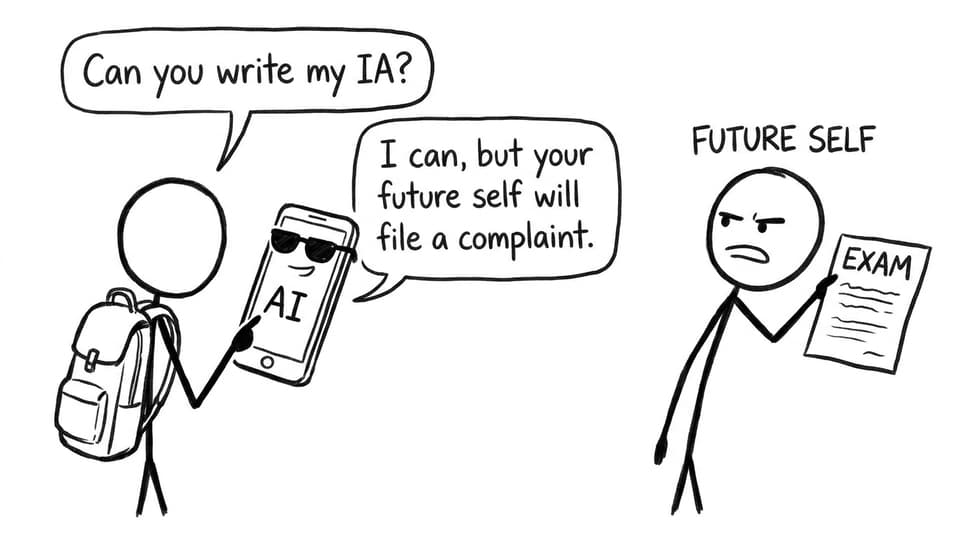 AI phone warns about writing your IA