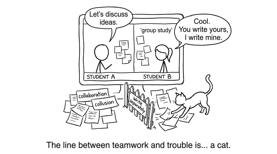 The line between teamwork and trouble is... a cat.