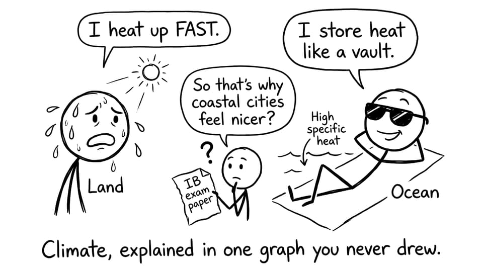 Land vs ocean climate comic