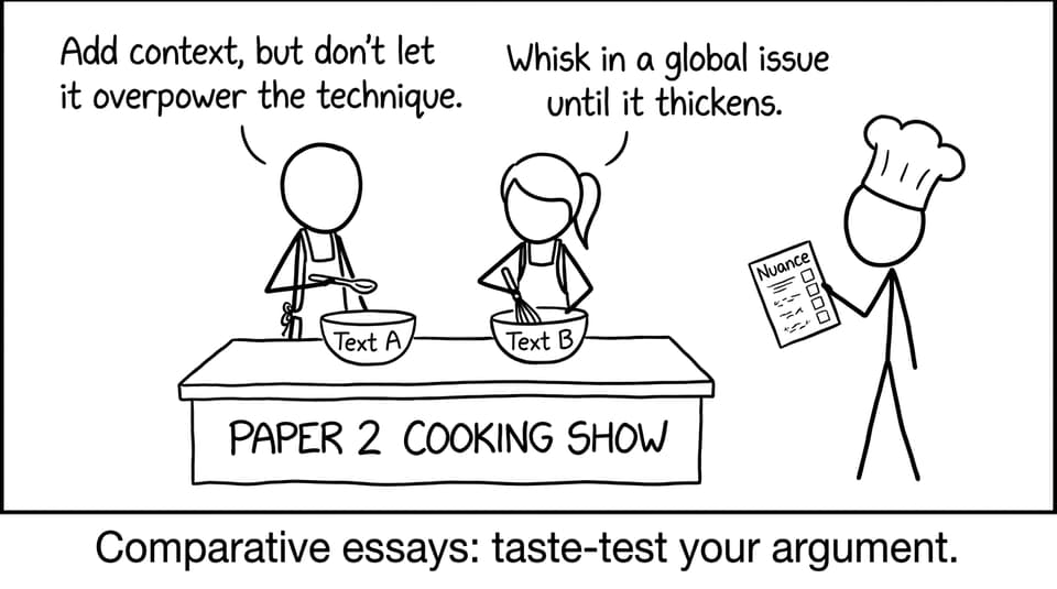 Paper 2 comparison as a cooking show