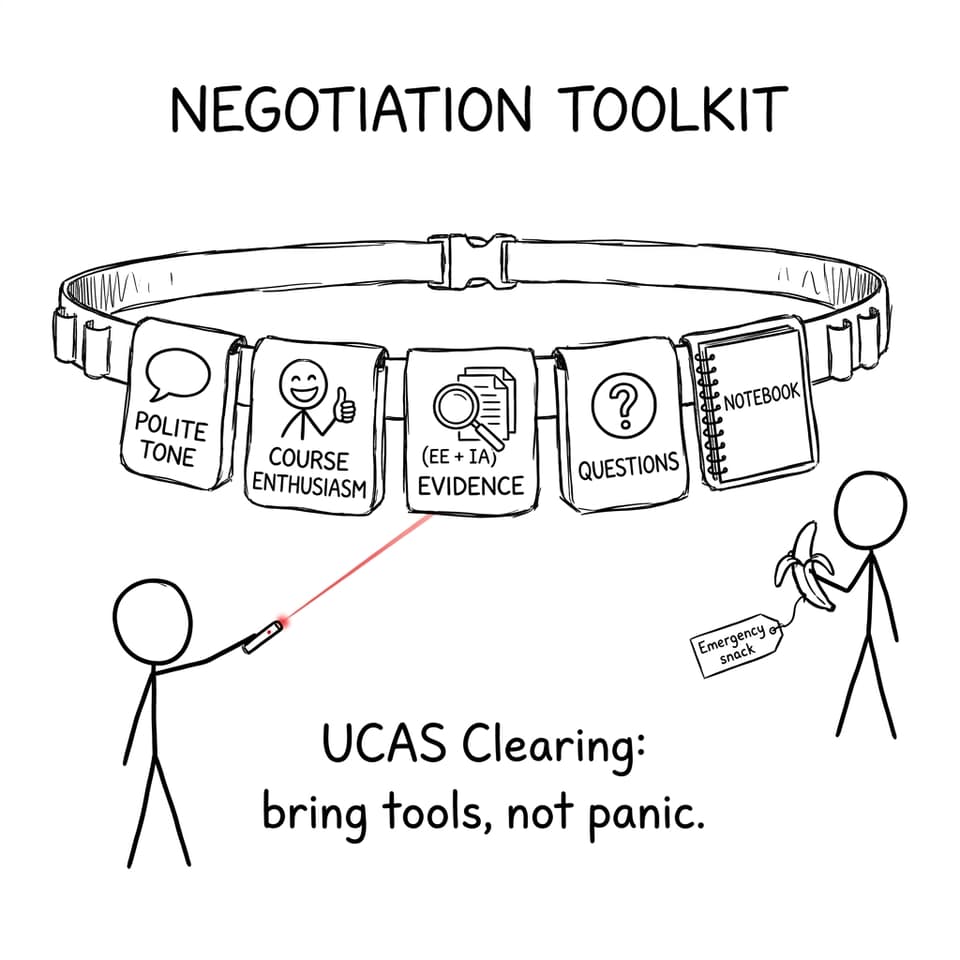 UCAS Clearing negotiation toolkit comic