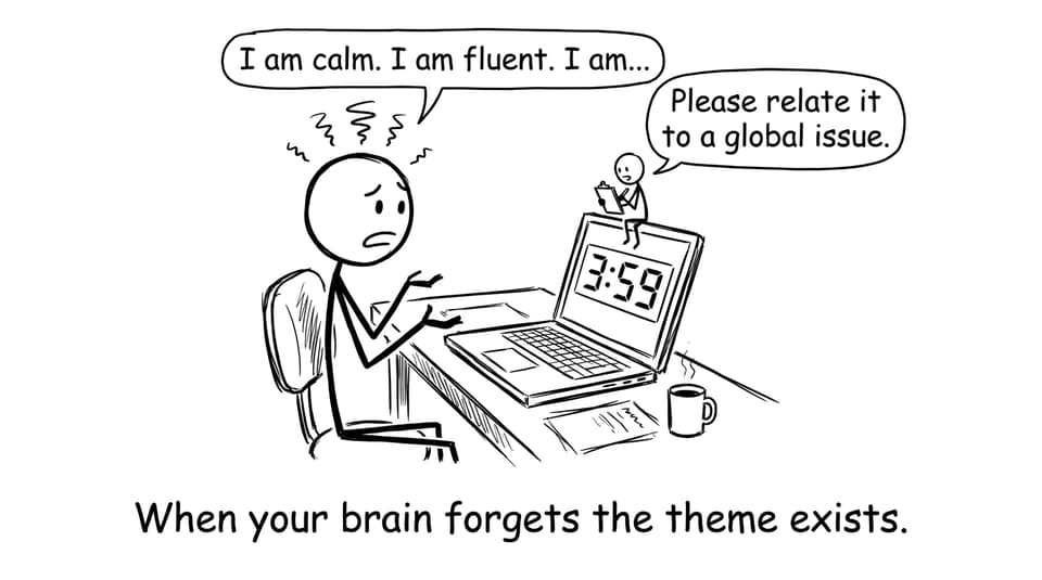 Student forgets the theme exists
