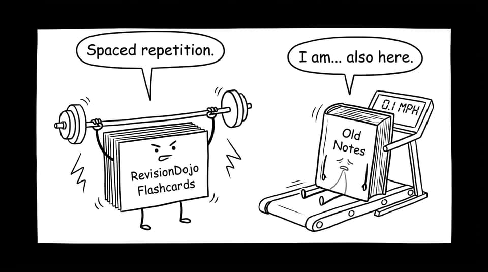 Flashcards vs old notes joke