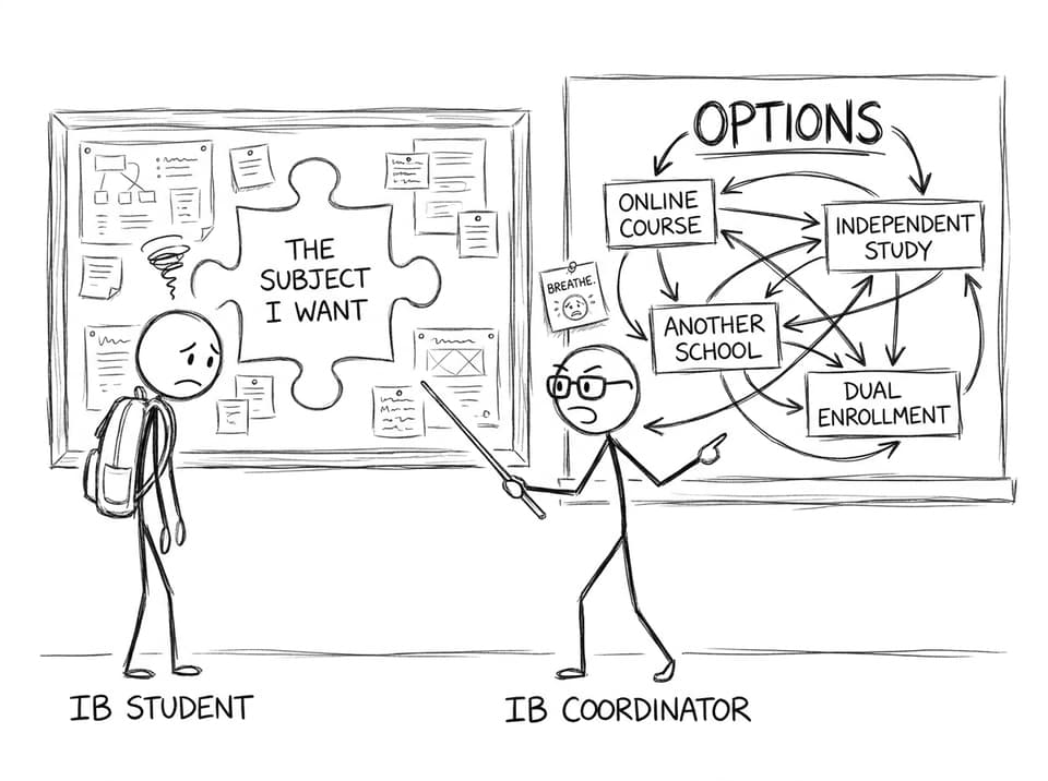 IB student finds missing subject options comic