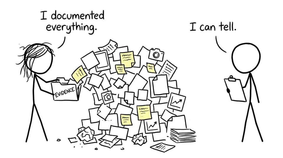 A student discovers that documenting everything creates its own avalanche