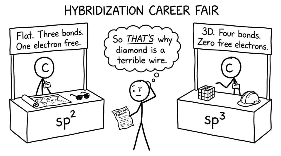 Comic: hybridisation career fair