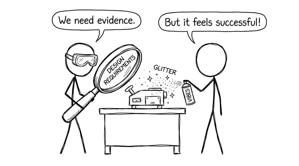 Comic about requirements vs vibes