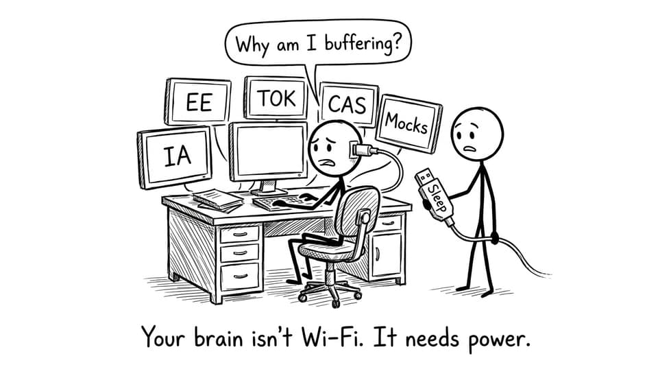 Five screens and a charger labeled Sleep
