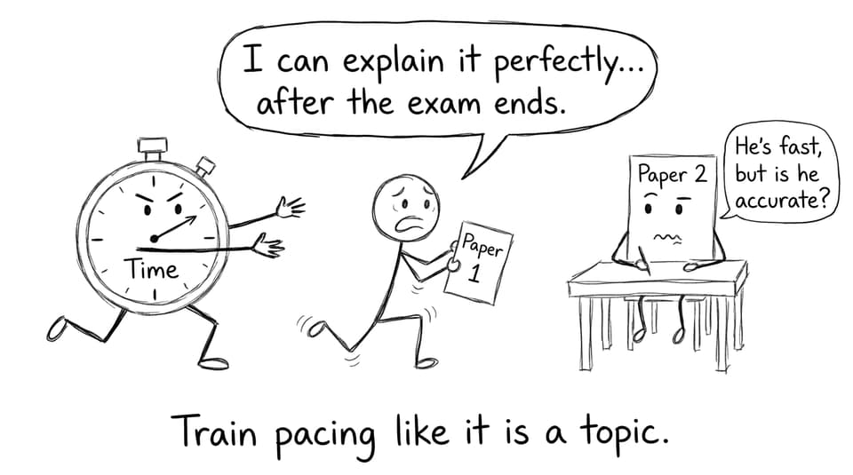 Stopwatch chasing student comic