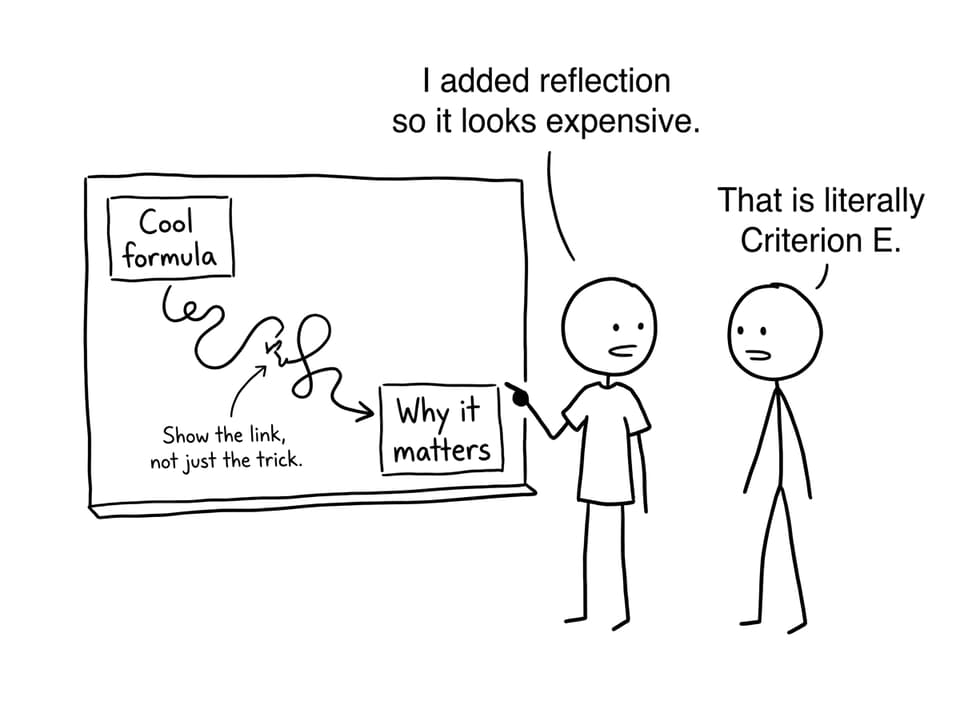 Criterion E reflection joke