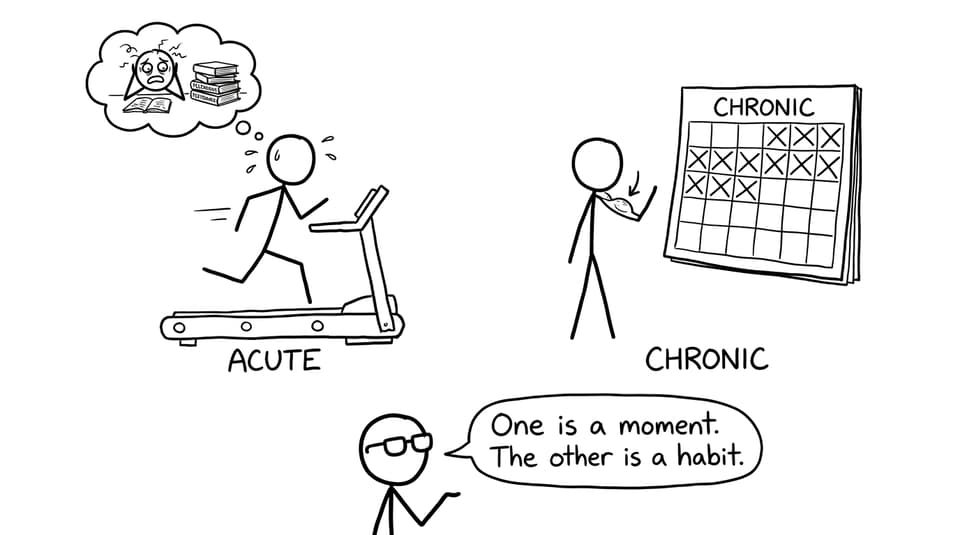 Acute vs chronic: a moment vs a habit