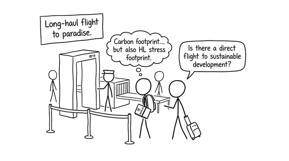 Long-haul + carbon footprint joke