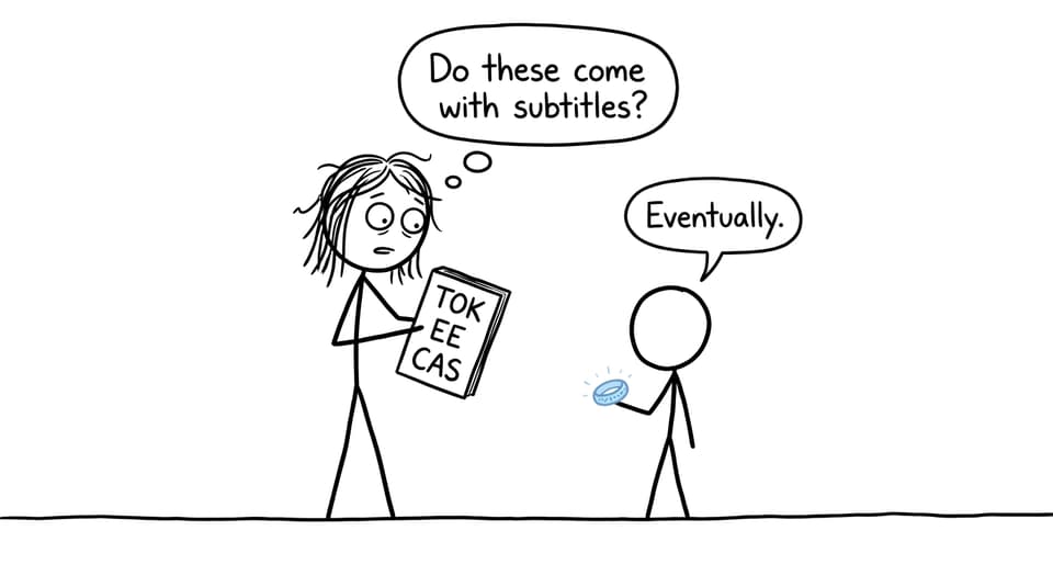A parent and student decoding the acronyms TOK, EE, and CAS