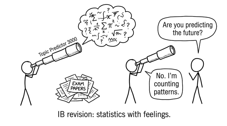 Student using a telescope to count patterns in IB revision