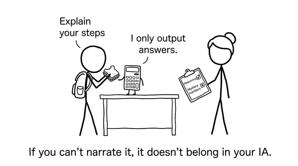 If you can't narrate it, it doesn't belong in your IA.