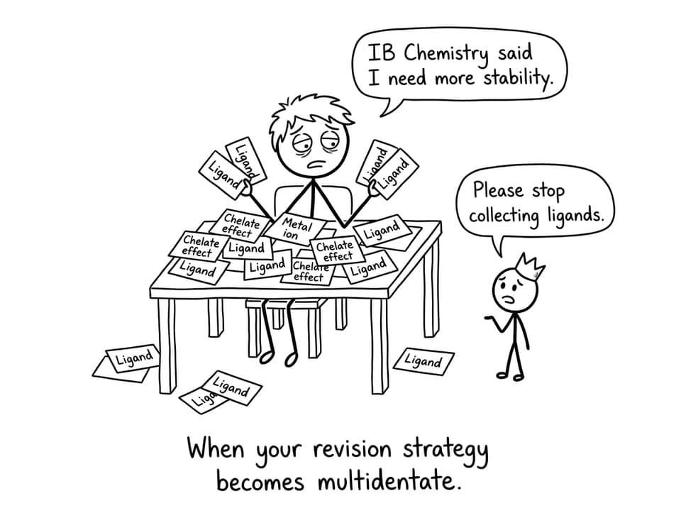 An IB student tries to “collect” stability like ligands