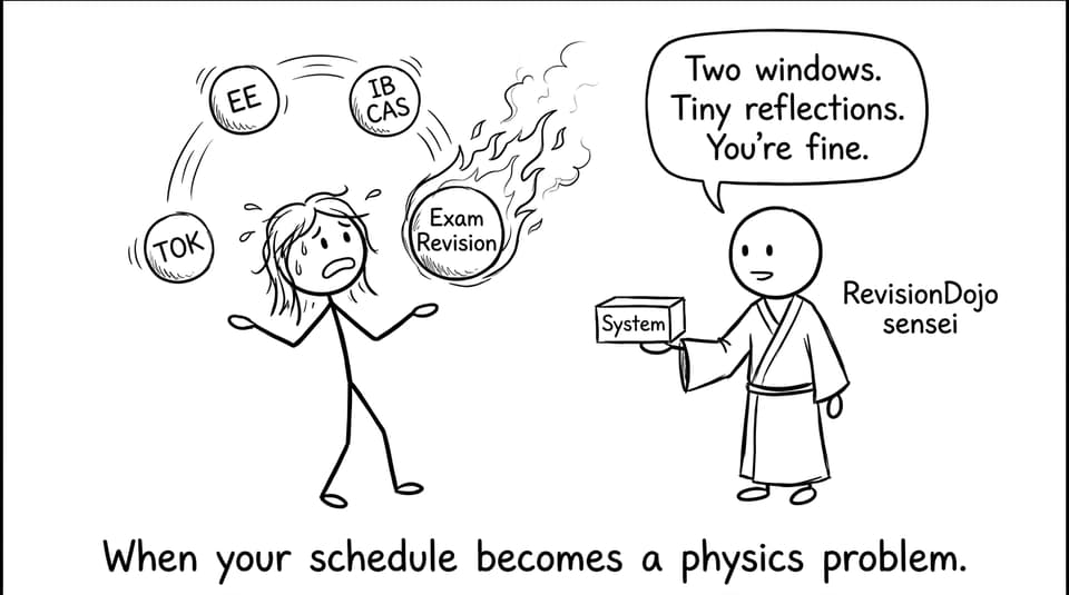 Juggling TOK, EE, IB CAS, and flaming exam revision ball