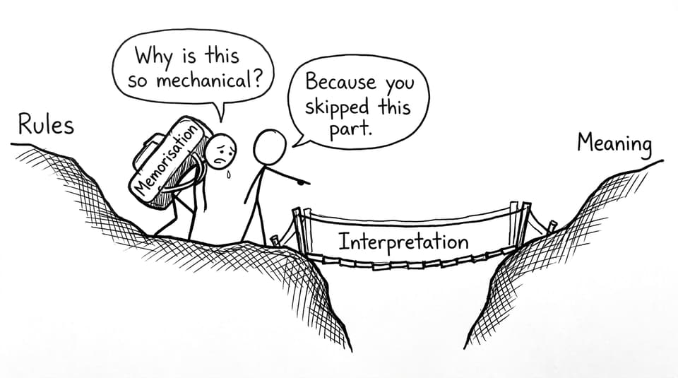 Bridge between rules and meaning