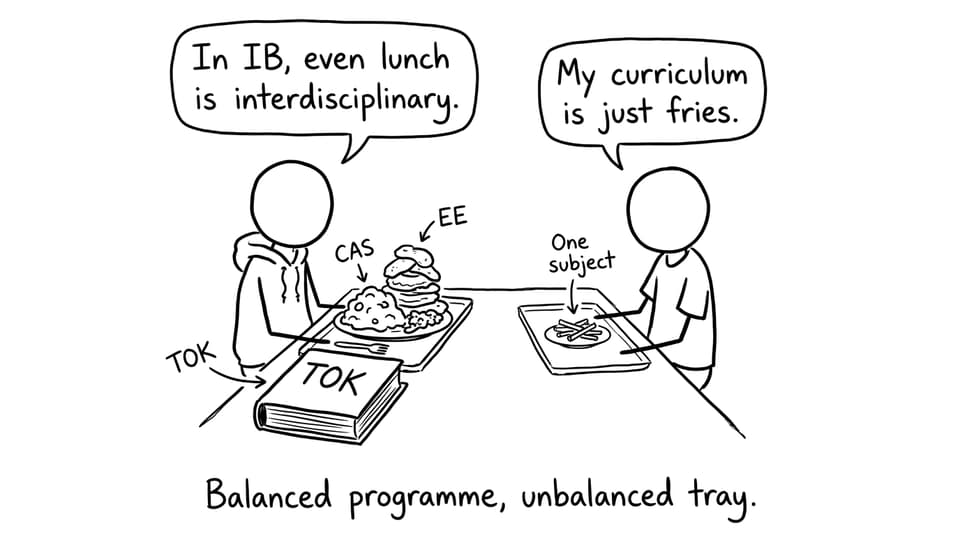 TOK CAS EE lunch tray comic