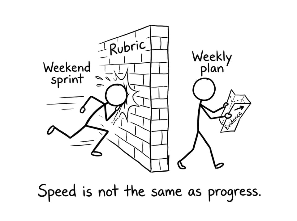 Weekly plan beats weekend sprint
