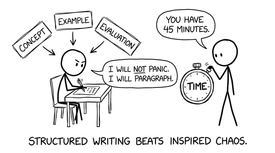 A student chooses paragraphs over panic
