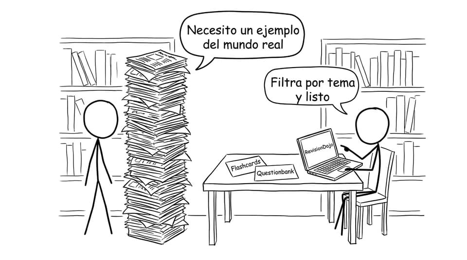 Dos estudiantes buscando ejemplos reales
