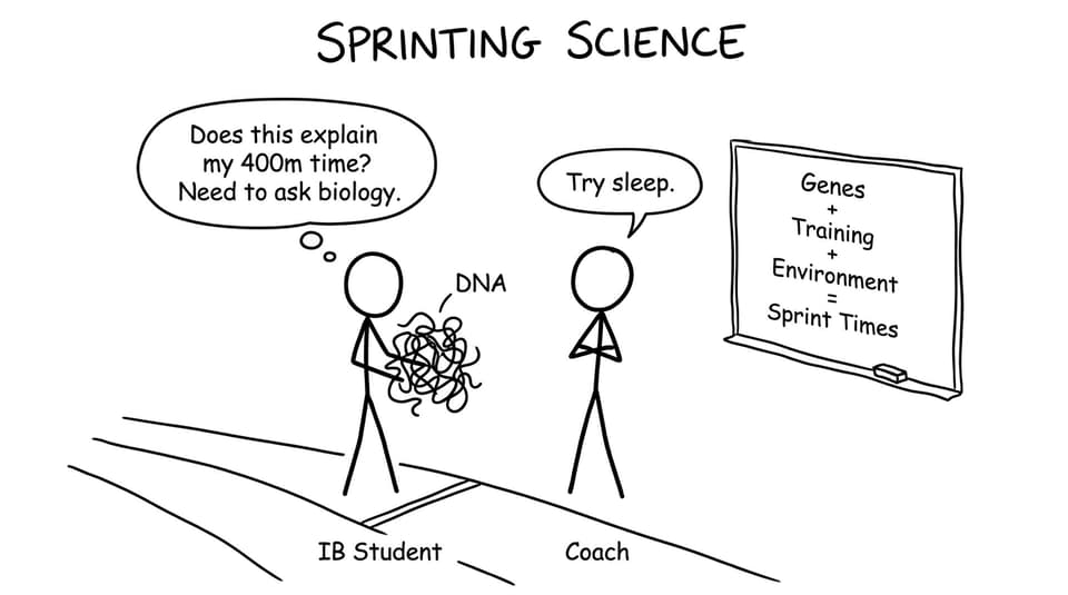 IB student untangling DNA like earphones