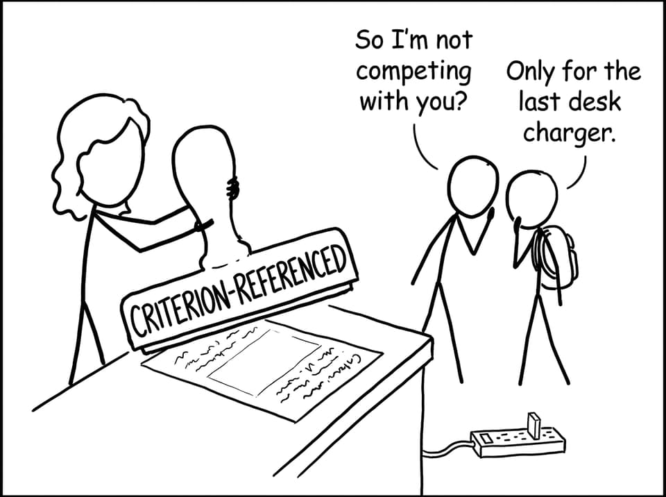 Criterion-referenced joke
