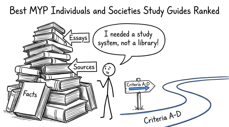 A student choosing a criteria-based study path instead of climbing a mountain of books