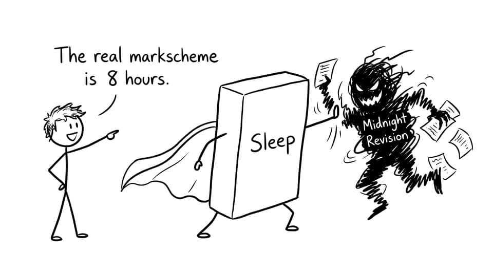 Sleep superhero blocks “Midnight Revision” villain