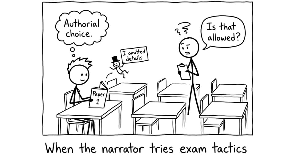 When the narrator tries exam tactics