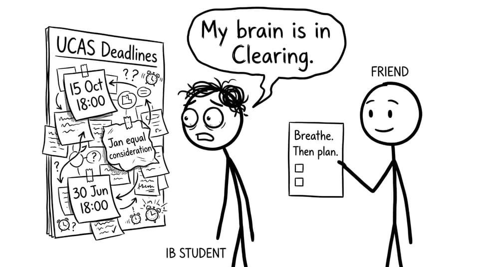Comic about UCAS deadlines chaos vs calm