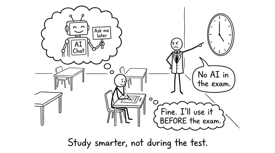 No AI in the exam, but yes before it
