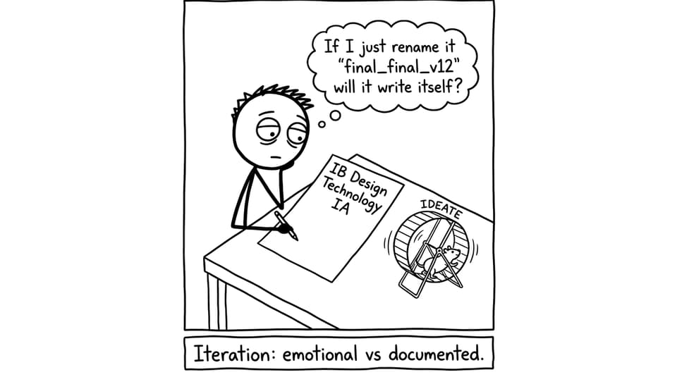 Student staring at IA document