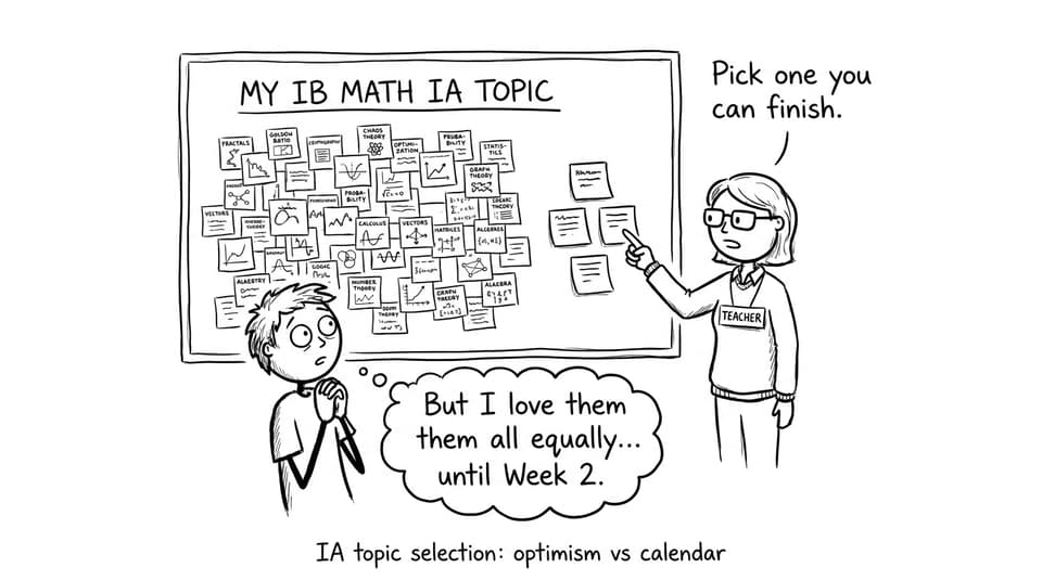 Student overwhelmed by IA topic choices