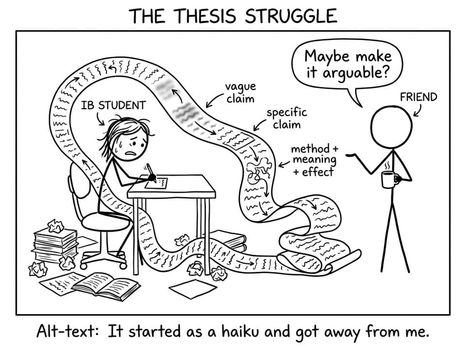 Student tries to fit thesis on a sticky note