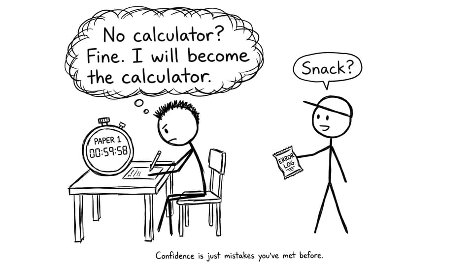 Timed paper and error log joke