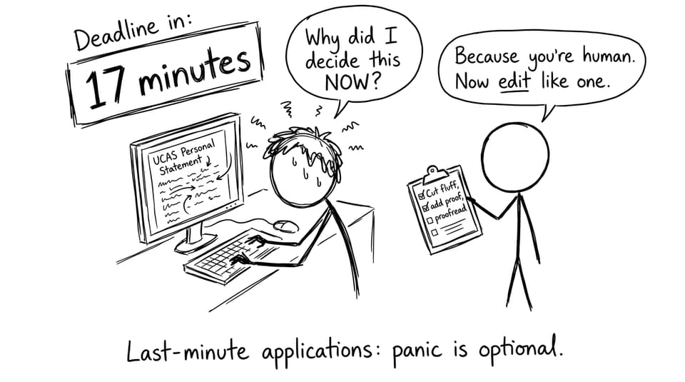 Last-minute applications comic