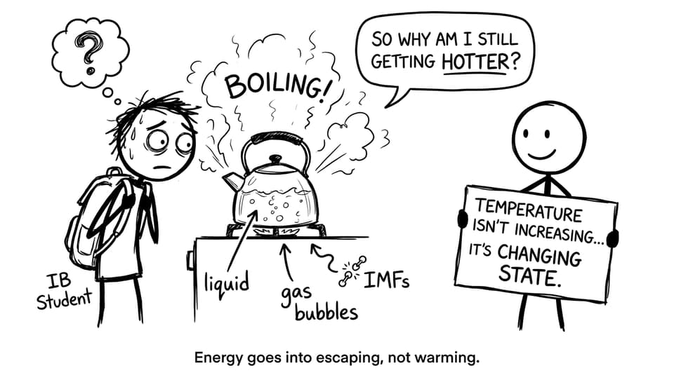 Comic: boiling temperature vs state change