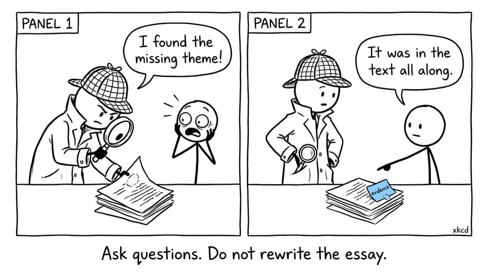A parent learns to ask questions instead of rewriting an MYP English essay