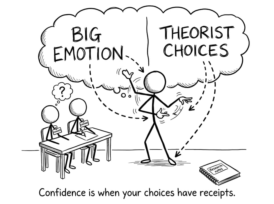 Theory choices vs big emotion comic