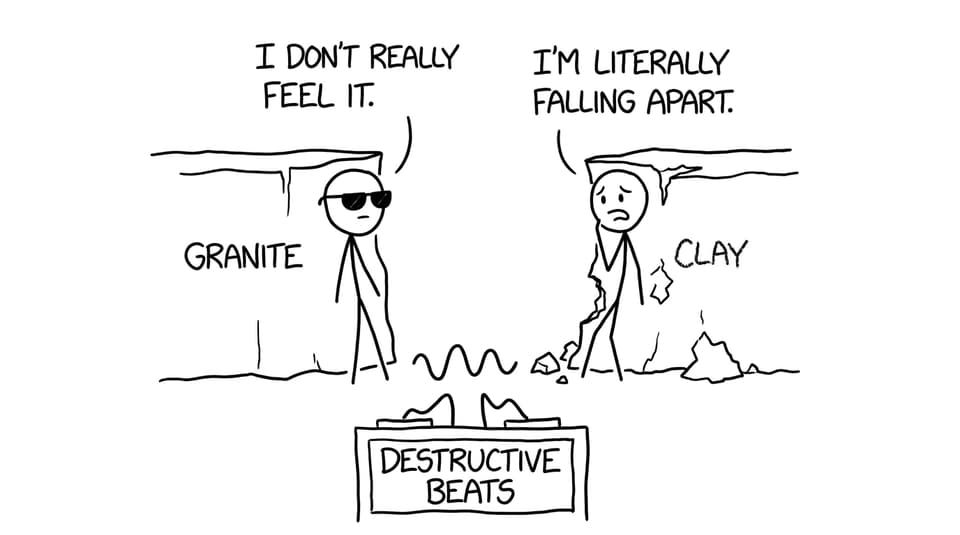 Granite and clay at a “destructive beats” party