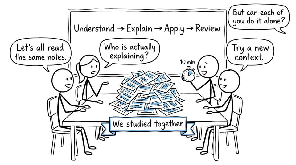 An MYP study group learns that shared notes are not the same as independent understanding