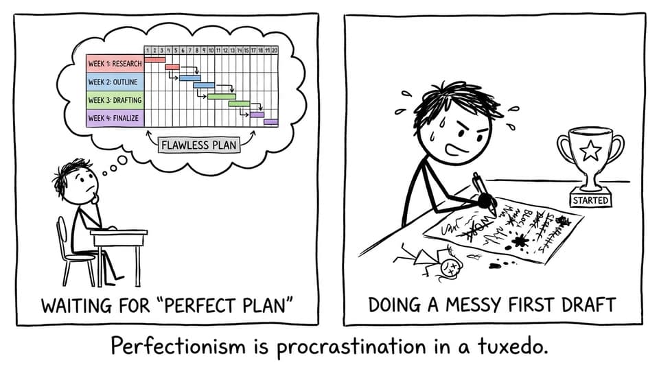 Perfectionism in a tuxedo comic