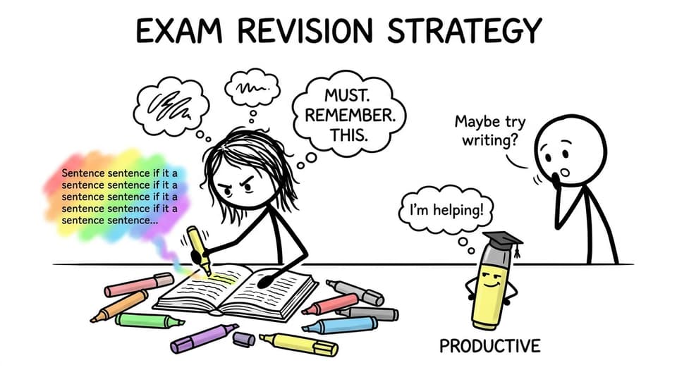 Student vs highlighter productivity trap