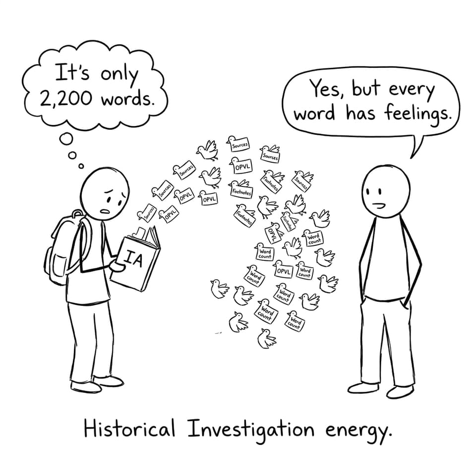 Stick figure overwhelmed by IA sticky notes