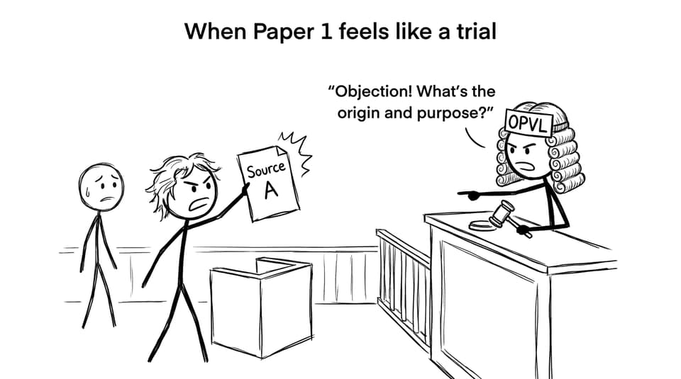 Paper 1 as a courtroom trial
