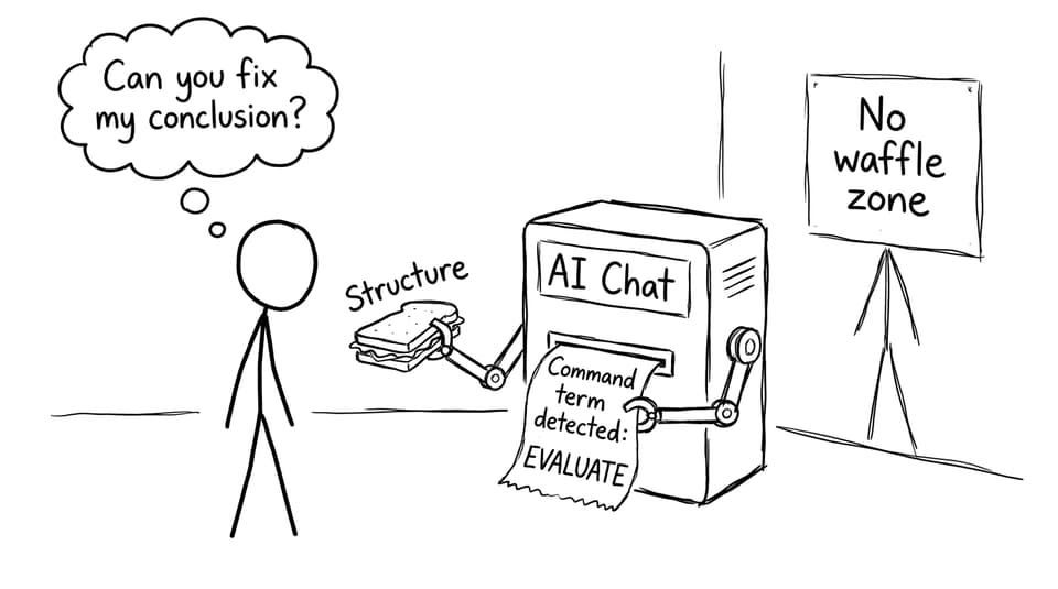 A funny comic about AI Chat and command terms