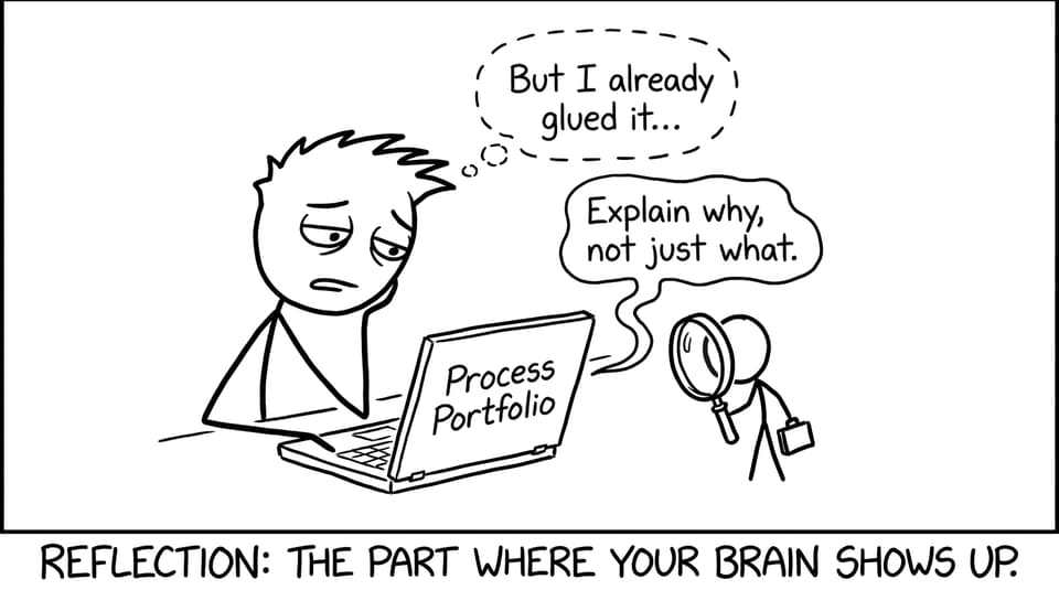 IB Visual Arts reflection comic: explain why not what