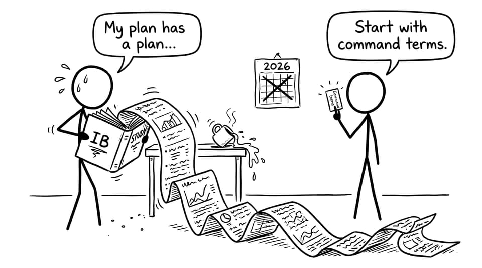 A student whose IB plan unrolls across the room